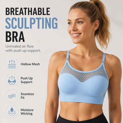 😍✨ Sportowy biustonosz z efektem push-up i oddychającą siateczką — komfort, styl i swoboda ruchów, 5 kolorów ❤️