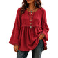 Women's Casual Loose Long Sleeve Fringe Top