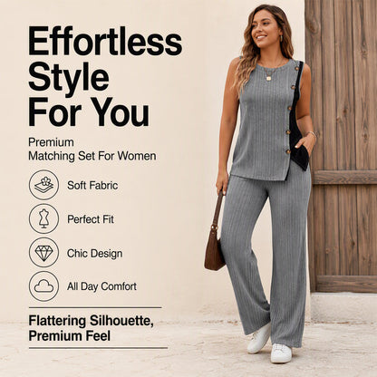 Women's Sleeveless Color-Block Ribbed Top
