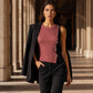 Women's Sleeveless Color-Block Ribbed Top