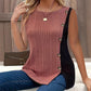 Women's Sleeveless Color-Block Ribbed Top