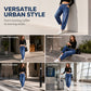 😍✨ Dżinsy Harem z Wysokim Stanem, Elastyczne z Tyłu, Denim Vintage Wash, Głębokie Kieszenie — Miejski Komfort ❤️