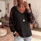 😍✨ Bluza z dzianiny z rękawami z koronkowym kwiatowym wzorem, kapturem, luźnym krojem — biała, czarna, niebieska, fioletowa — S-3XL ❤️