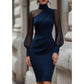 🌸Wyprzedaż 49%💖Sukienka Bodycon z siateczkowym golfem dla kobiet💃