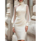 🌸Wyprzedaż 49%💖Sukienka Bodycon z siateczkowym golfem dla kobiet💃