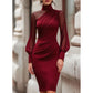 🌸Wyprzedaż 49%💖Sukienka Bodycon z siateczkowym golfem dla kobiet💃