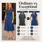 👗✨ Dzianinowa sukienka midi z prążkami, szczotkowana, z krótkimi rękawami, o kroju w kształcie litery A — miękka, elegancka, ponadczasowa 👗