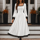 👗 Sukienka damska aksamitna w stylu vintage z kwadratowym dekoltem – Ponadczasowa elegancja spotyka luksusowy komfort