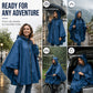 🌧️✨ Nieprzemakalny ponczo unisex, ultralekki 320 g, z kapturem, składany — trekking, jazda na rowerze, podróże — 9 kolorów ❤️
