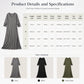 👗✨ Elegancka sukienka maxi z dekoltem w kształcie litery V, bufiastymi rękawami i rozcięciem z boku — dostępna w kolorze szarym, czarnym i zielonym — lekka i delikatna 👗