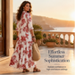 👗✨ Sukienka maxi z tropikalnym kwiatowym nadrukiem, kołnierzykiem koszulowym, warstwową spódnicą, luźna — niebieska, czarna, czerwona, fioletowa 👗