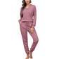 😍✨ Dwuczęściowy zestaw casualowy: bluzka z dekoltem w serek i długimi rękawami oraz spodnie jogger z sznurkiem — 7 kolorów, rozmiary S–2XL ❤️