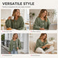 😍✨ Sweter z dzianiny z kokardkami z przodu, okrągłym dekoltem i rękawami typu balon — lekki, miękki, kobiecy — 6 kolorów, rozmiary S–2XL ❤️