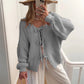 😍✨ Sweter z dzianiny z kokardkami z przodu, okrągłym dekoltem i rękawami typu balon — lekki, miękki, kobiecy — 6 kolorów, rozmiary S–2XL ❤️
