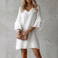Women's V Neck Ruffle Sleeve Dress