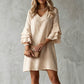 Women's V Neck Ruffle Sleeve Dress