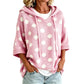 ✨ Women's Polka Dot Hooded Knit Top