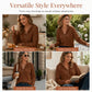 😍✨ Sweter z dzianiny typu waffle z kapturem, dekoltem w serek zapinanym na guziki, luźnym krojem — biały, czarny, granatowy, brzoskwiniowy, karmelowy — rozmiary S–2XL ❤️