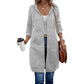 ⌛Limited-Time Offer🛍️Women Mid-Length Hooded Sweatshirt Jacket Casual Zip Up Cardigan Coat with Pockets