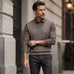 🎯✨ Męska bluzka dzianinowa 2 w 1, dekolt w kształcie litery V z wstawką w kratkę, efekt warstwowy, miękka i oddychająca — styl smart casual, elegancka, uniwersalna☁️