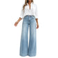 ✨👖 Dżinsy z szerokimi nogawkami i wysokim stanem, w stylu vintage, o swobodnym kroju — zielony wojskowy, brązowy, niebieski — rozmiary S–2XL 😍