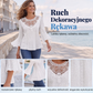 🌸✨ Bluzka z haftowaną koronką przy dekolcie, rozkloszowanymi rękawami 3/4, przezroczystymi detalami — lekka, kobieca, romantyczna — 5 kolorów, rozmiary S–5XL 🌟