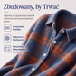 🍂✨ Sweter z dzianiny w kratkę, z kołnierzem z klapami, guzikami i ściągaczowymi mankietami, o luźnym kroju — 9 kolorów, rozmiary S–4XL 🧶