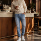 👖✨Bestseller - Denimowe joggersy o slim fit z elastyczną talią – łatwy styl zakładania i czysty, zwężany wygląd do codziennego noszenia