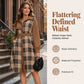 Women's Retro Plaid Button Down Dress