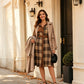 Women's Retro Plaid Button Down Dress