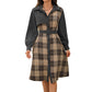 Women's Retro Plaid Button Down Dress