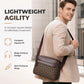 😍✨ Męska torba crossbody z wytrzymałej skóry PU, wzór geometryczny, kieszeń na tablet, regulowany pasek — czarno-szara, czarno-brązowa