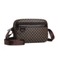 😍✨ Męska torba crossbody z wytrzymałej skóry PU, wzór geometryczny, kieszeń na tablet, regulowany pasek — czarno-szara, czarno-brązowa