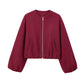 Women's Casual Zip Up Crop Jacket