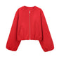 Women's Casual Zip Up Crop Jacket