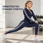 Women's Striped Zip-Up Hoodie & Pants Set