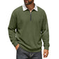 Men's Waffle Knit Half-Zip Collared Sweatshirt