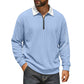 Men's Waffle Knit Half-Zip Collared Sweatshirt