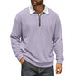 Men's Waffle Knit Half-Zip Collared Sweatshirt