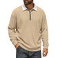 Men's Waffle Knit Half-Zip Collared Sweatshirt