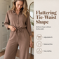 Women's Waist-Defining Shirt Jumpsuit