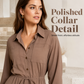 Women's Waist-Defining Shirt Jumpsuit