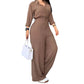 Women's Waist-Defining Shirt Jumpsuit