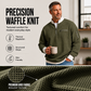 ⭐🍂 Męska bluza z kapturem typu „waffle” z zamkiem przy kołnierzu — kieszeń na piersi, oddychająca, dojrzały styl na każdą porę roku