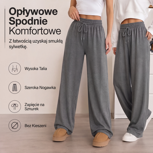 ✨😍 Luźne spodnie z wysokim stanem i sznurkiem — płynny krój, elegancka sylwetka, swobodny komfort na co dzień