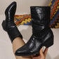 Damskie buty na grubym obcasie z szpiczastym noskiem