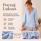 Sukienka damska z dzianiny z dekoltem w szpic i rękawami w kształcie latarni