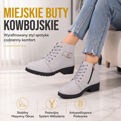 👢✨ Antypoślizgowe Botki Damskie na Grubym Obcasie – Wygodne, z Zamkiem | 36–43 🤎