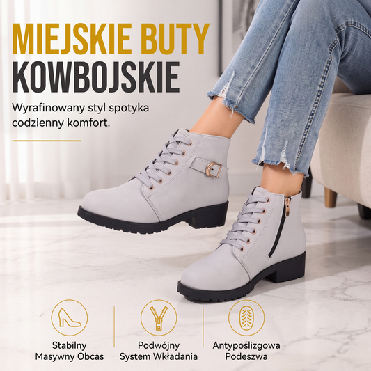 👢✨ Antypoślizgowe Botki Damskie na Grubym Obcasie – Wygodne, z Zamkiem | 36–43 🤎
