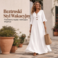 🌺💃 Zwiewna Sukienka Maxi z Dekoltem V i Falbanami – Luźna, Wygodna i Elegancka | S–2XL 🌿